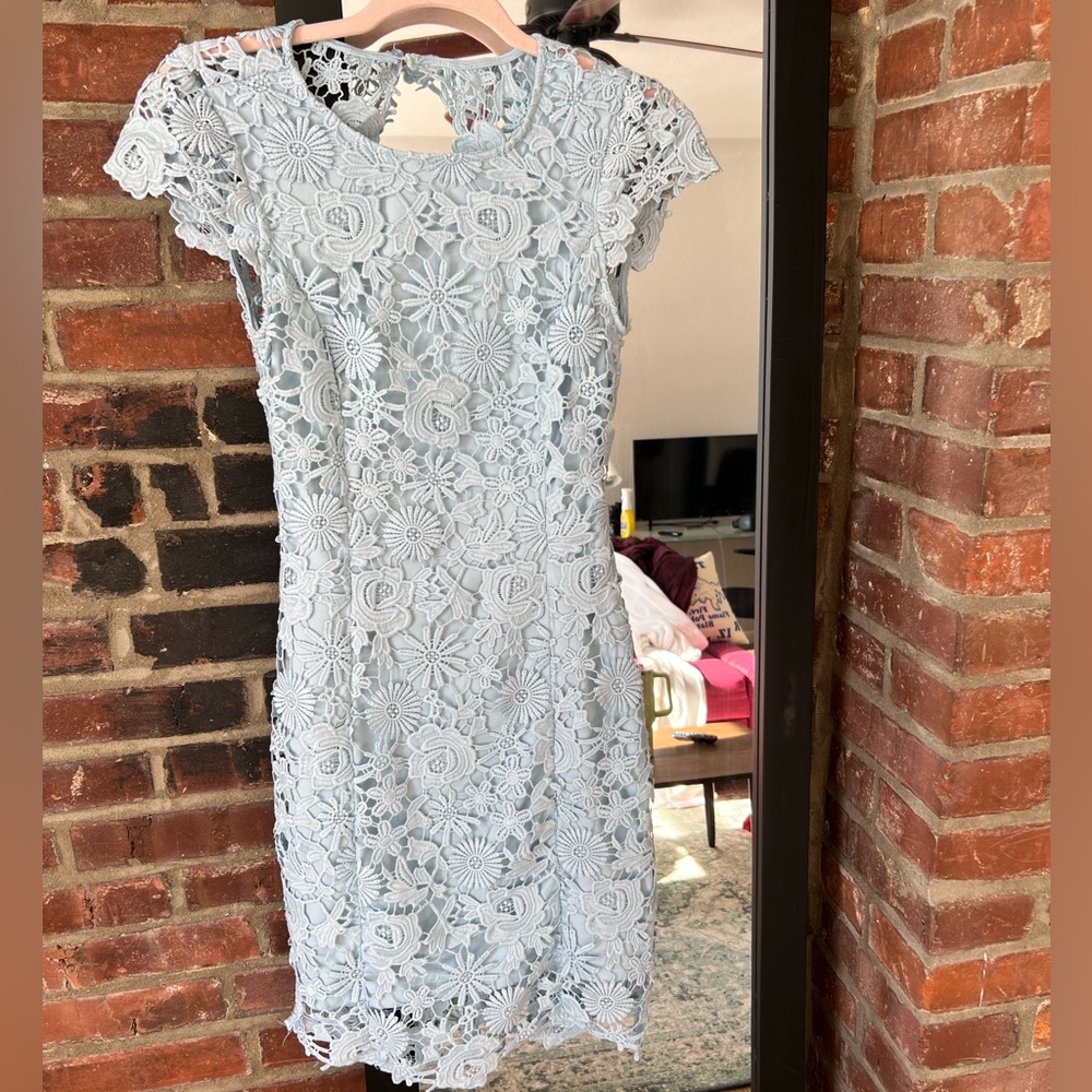 Lulus Romance Language Backless Lace Dress!